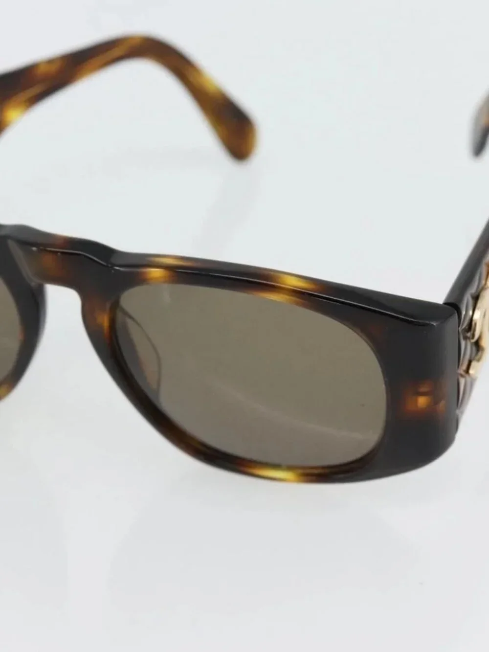 CHANEL Matelasse Sunglasses plastic Brown CC Auth 181242